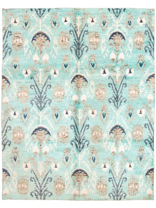 Indian Jules Oushak 8'2" x 10'2" Hand-knotted Silk Rug 
