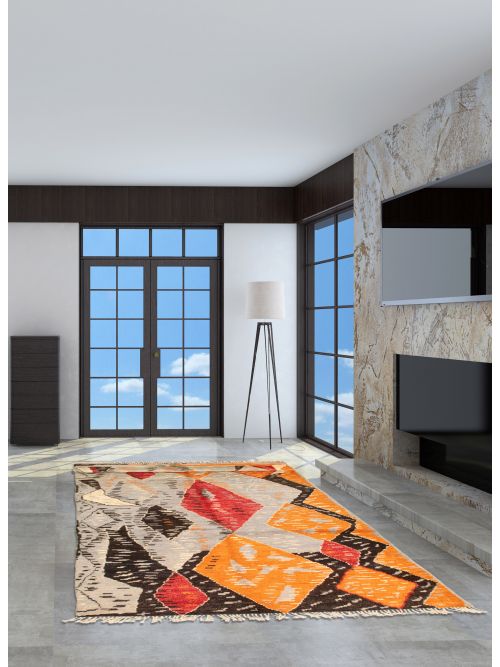 Pakistani Marrakech 5'2" x 12'2" Hand-knotted Wool Rug 