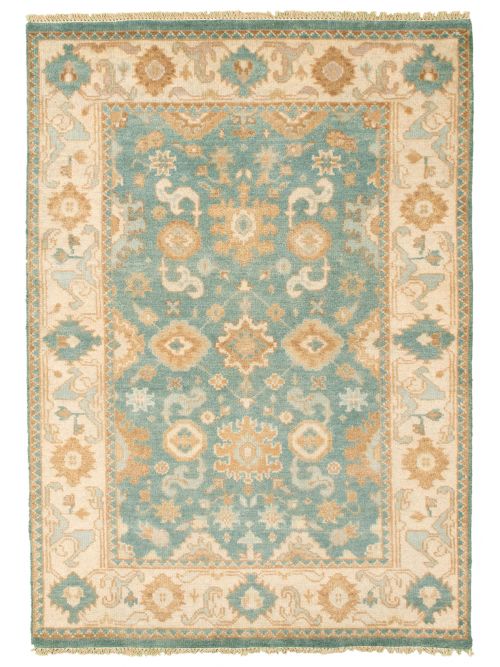 Indian Royal Oushak 4'2" x 6'0" Hand-knotted Wool Rug 