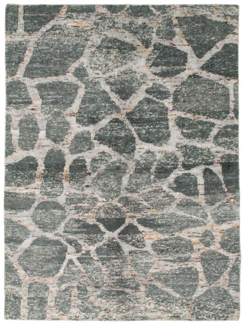 Indian Sari Silk 5'7" x 7'8" Hand-knotted Silk Rug 