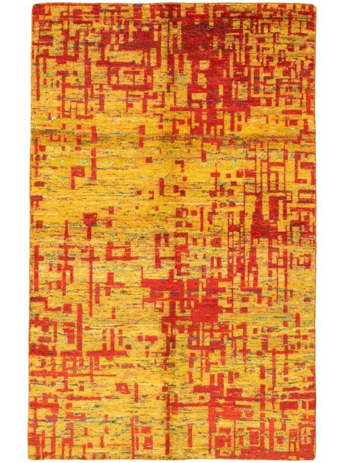 Indian Sari Silk 5'1" x 8'0" Hand-knotted Silk Rug 