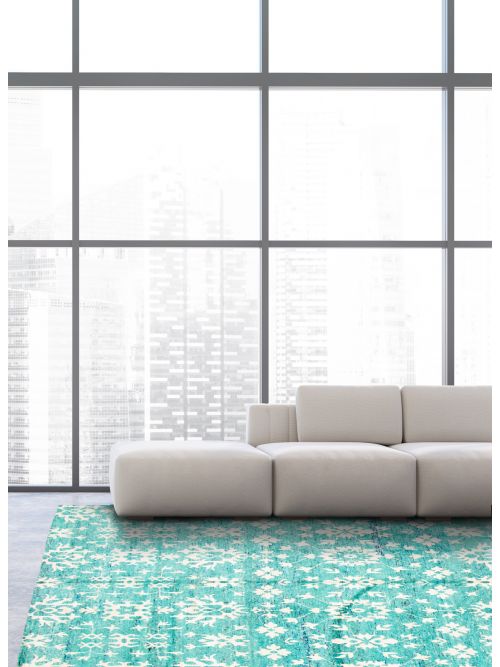 Indian Sari Silk 10'1" x 14'0" Hand-knotted Silk Rug 