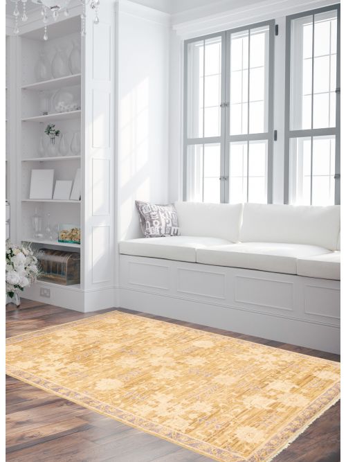 Pakistani 18 Of 20 Pak Finest Oushak 4'2" x 5'11" Hand-knotted Wool Rug 