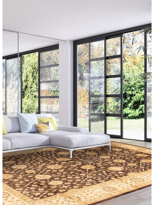Pakistani Peshawar Oushak 12'8" x 21'6" Hand-knotted Wool Rug 