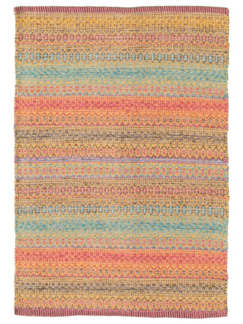 Turkish Bold and Colorful 2'0" x 3'0" Flat-Weave Wool Kilim 