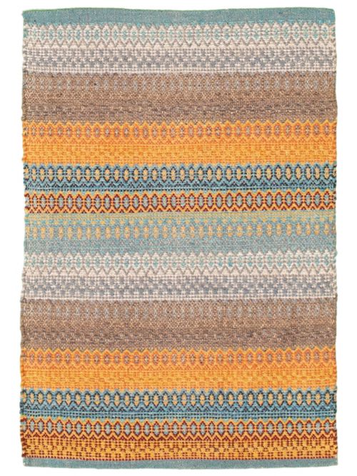 Turkish Bold and Colorful 2'0" x 3'0" Flat-Weave Wool Kilim 