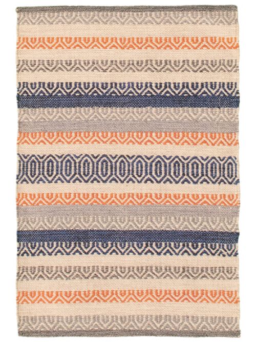 Turkish Bold and Colorful 2'0" x 3'0" Flat-Weave Wool Kilim 