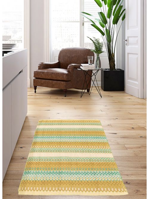 Turkish Bold and Colorful 2'0" x 3'0" Flat-Weave Wool Kilim 