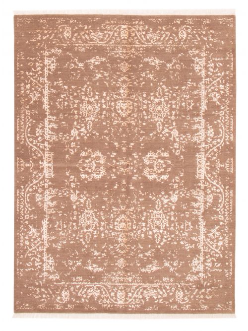 Indian La Seda 6'8" x 9'1" Hand-knotted Silk & Wool Rug 