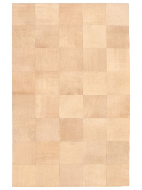 Argentina Cowhide Patchwork 5'0" x 7'10" Handmade Leather Rug 