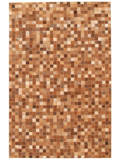 Argentina Cowhide Patchwork 3'9" x 5'9" Handmade Leather Rug 