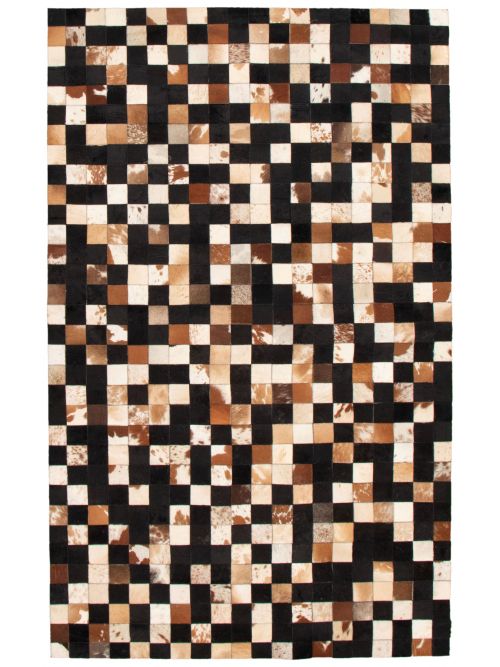 Argentina Cowhide Patchwork 5'0" x 8'1" Handmade Leather Rug 
