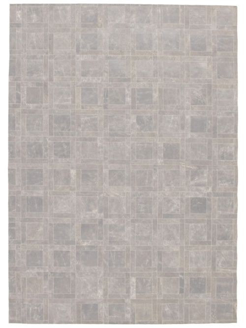 Argentina Cowhide Patchwork 5'8" x 7'11" Handmade Leather Rug 