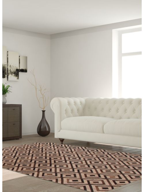 Argentina Cowhide Patchwork 5'4" x 7'8" Handmade Hemp, Jute, Leather Rug 