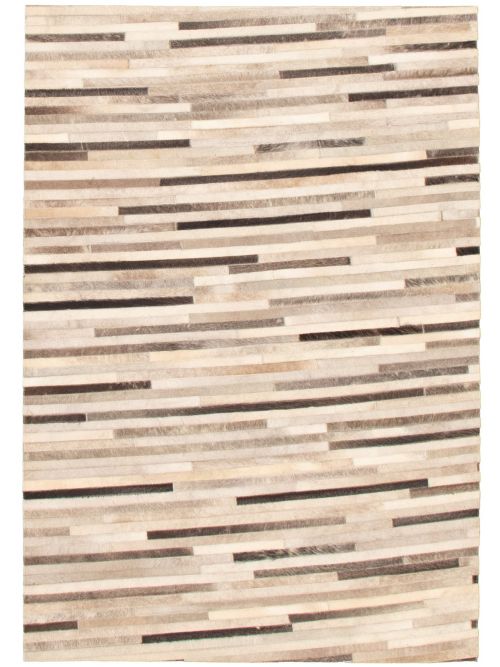 Argentina Cowhide Patchwork 4'1" x 6'0" Handmade Leather Rug 