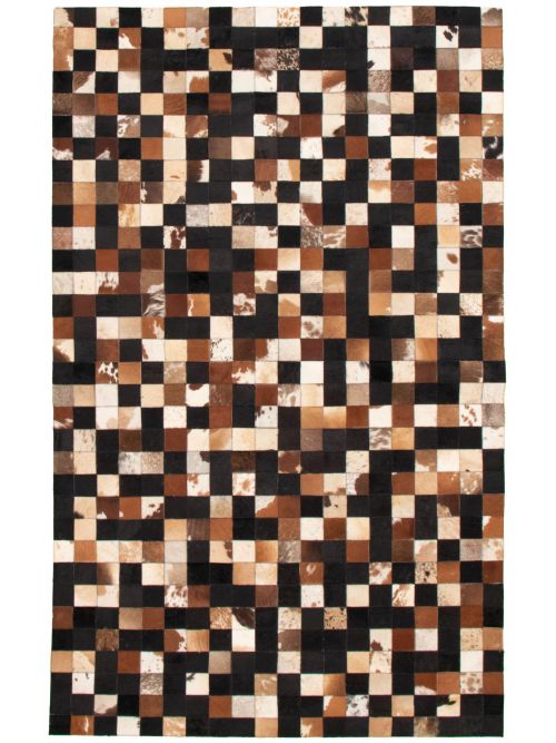 Argentina Cowhide Patchwork 5'0" x 8'2" Handmade Leather Rug 