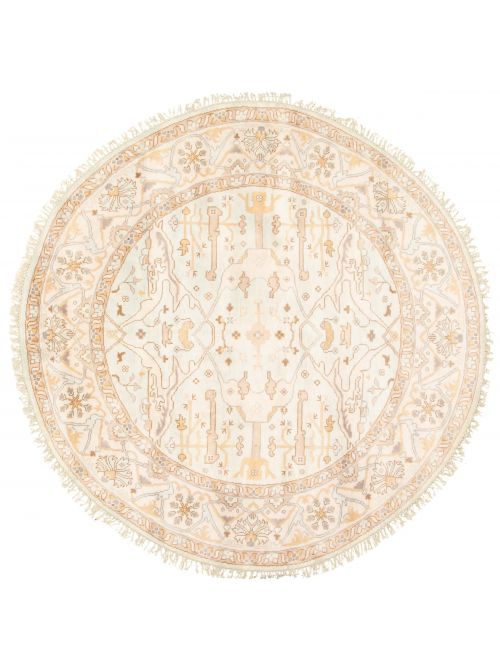 Indian Royal Oushak 8'10" x 8'10" Hand-knotted Wool Rug 