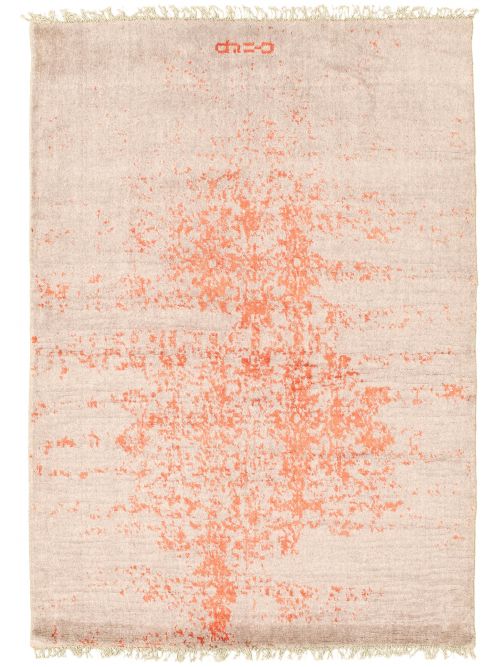 Tapis la seda 4'5" x 6'4" en laine & soie artificielle