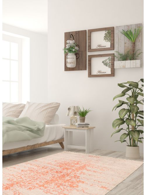 Tapis la seda 4'5" x 6'4" en laine & soie artificielle