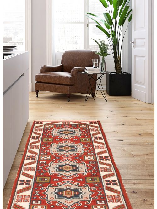 Indian Kazak Royal II 2'5" x 6'0" Hand-knotted Wool Rug 