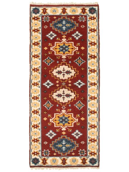 Indian Kazak Royal I 2'5" x 6'0" Hand-knotted Wool Rug 