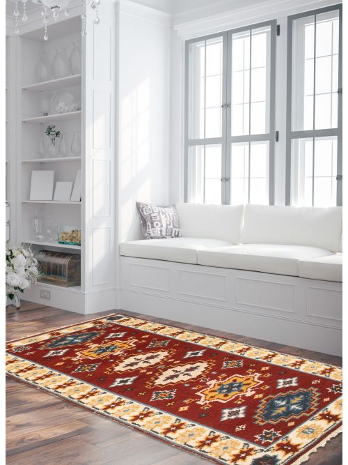 Indian Kazak Royal I 2'5" x 6'0" Hand-knotted Wool Rug 