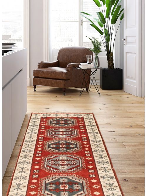 Indian Kazak Royal IV 2'5" x 6'0" Hand-knotted Wool Rug 