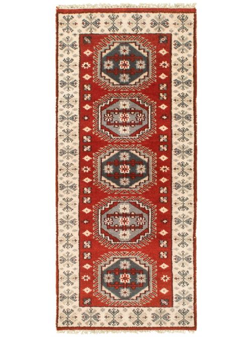 Indian Kazak Royal IV 2'4" x 6'0" Hand-knotted Wool Rug 