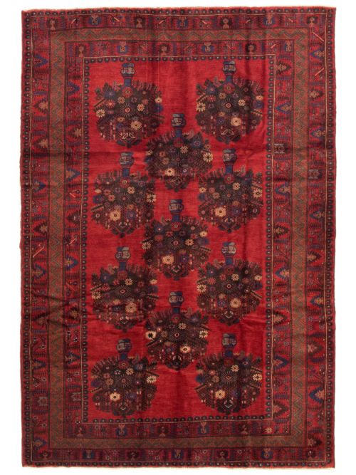Afghan Rizbaft 6'8" x 9'9" Hand-knotted Wool Rug 