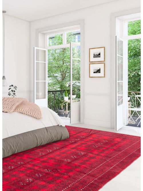 Afghan Rizbaft 6'5" x 9'1" Hand-knotted Wool Rug 