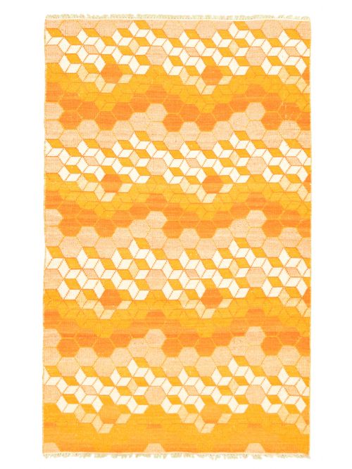 Indian Manhattan 5'0" x 8'0" Flat-Weave Wool Kilim 