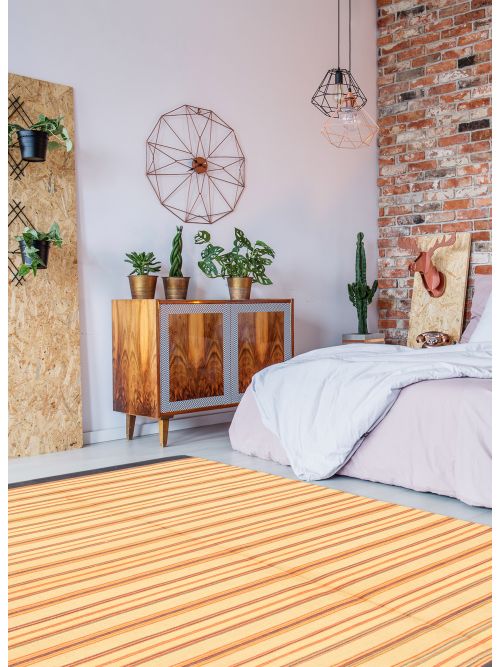 Indian Kalista 5'2" x 7'11" Flat-Weave Wool Kilim 