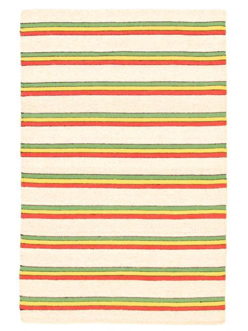 Indian Kalista 4'0" x 6'0" Flat-Weave Wool Kilim 