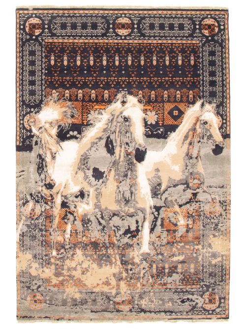 Indian Legacy 5'5" x 8'0" Hand-knotted Silk, Wool Rug 