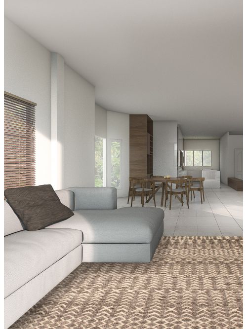 Indian Arlequin 5'4" x 7'6" Hand-knotted Wool Rug 