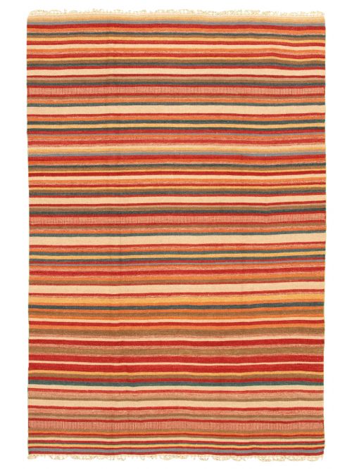 Indian Kalista 6'7" x 9'2" Flat-Weave Wool Kilim 