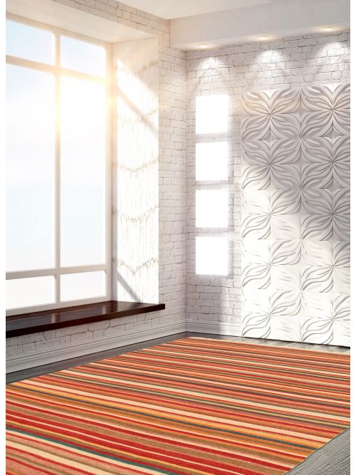 Indian Kalista 6'7" x 9'2" Flat-Weave Wool Kilim 