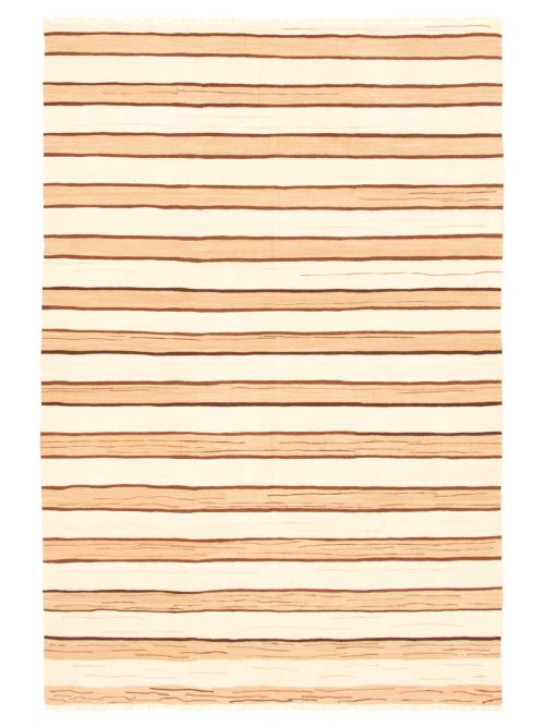 Turkish Boho 6'1" x 9'0" Flat-Weave Wool Kilim 