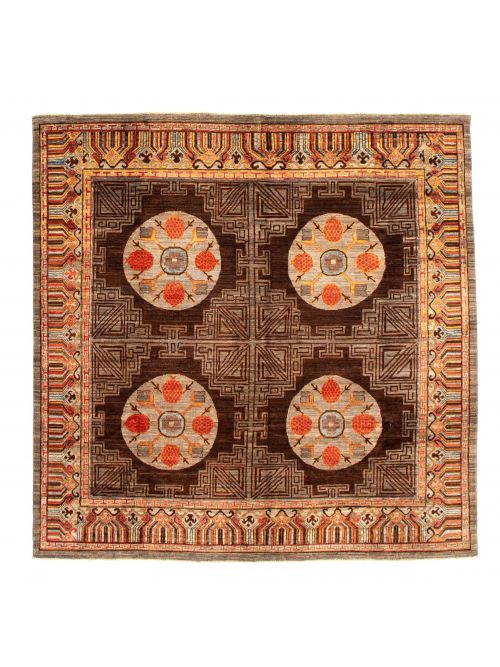 Afghan Chobi Finest 8'10" x 8'11" Hand-knotted Wool Rug 