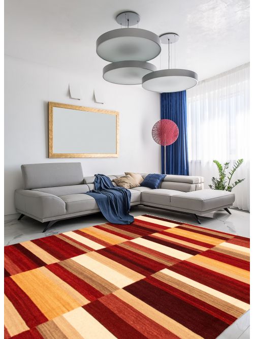 Indian Kalista 8'2" x 9'10" Flat-Weave Wool Kilim 