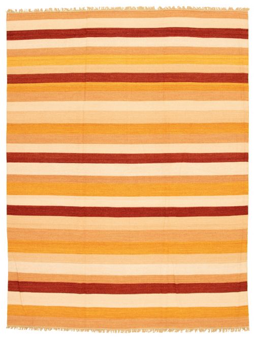 Indian Kalista 7'10" x 9'10" Flat-Weave Wool Kilim 