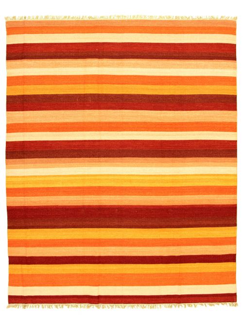 Indian Kalista 7'10" x 9'10" Flat-Weave Wool Kilim 