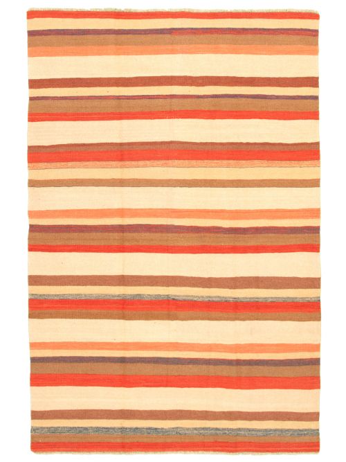 Indian Kalista 6'5" x 9'8" Flat-Weave Wool Kilim 