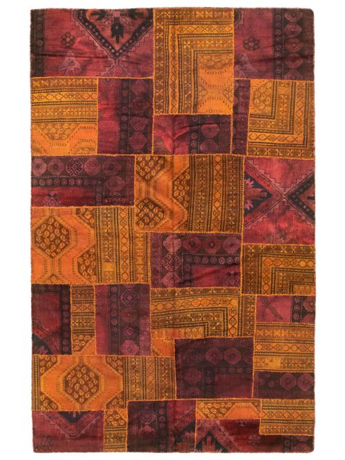 Turkish Color Transition Patchwork 5'2" x 8'4" Hand-knotted Wool Rug 