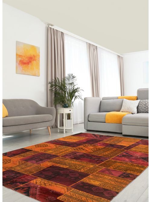 Turkish Color Transition Patchwork 5'2" x 8'4" Hand-knotted Wool Rug 
