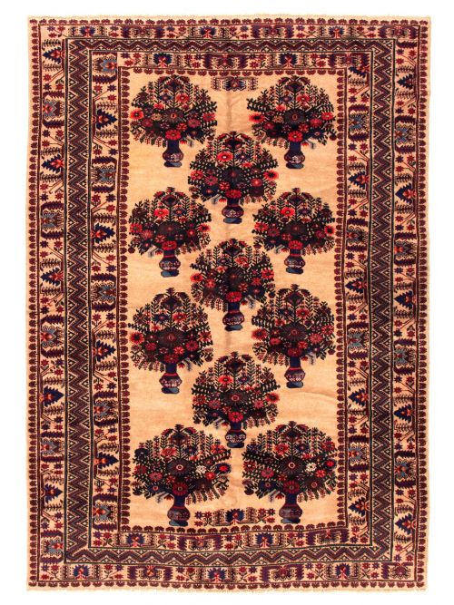 Afghan Rizbaft 6'10" x 9'10" Hand-knotted Wool Rug 