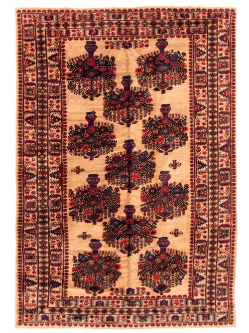 Afghan Rizbaft 6'7" x 9'8" Hand-knotted Wool Rug 