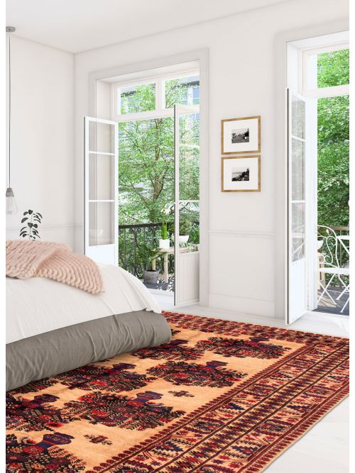 Afghan Rizbaft 6'7" x 9'8" Hand-knotted Wool Rug 