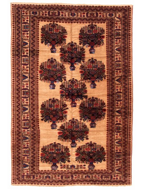 Afghan Rizbaft 6'5" x 9'9" Hand-knotted Wool Rug 
