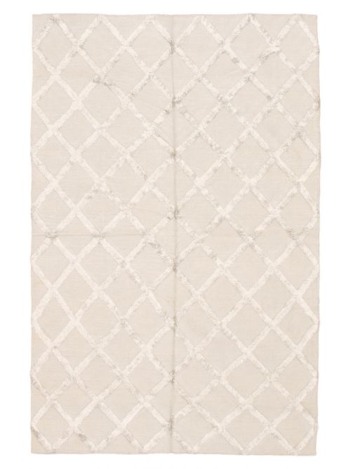 Indian Cambridge 6'1" x 9'1" Flat-Weave Silk Kilim 